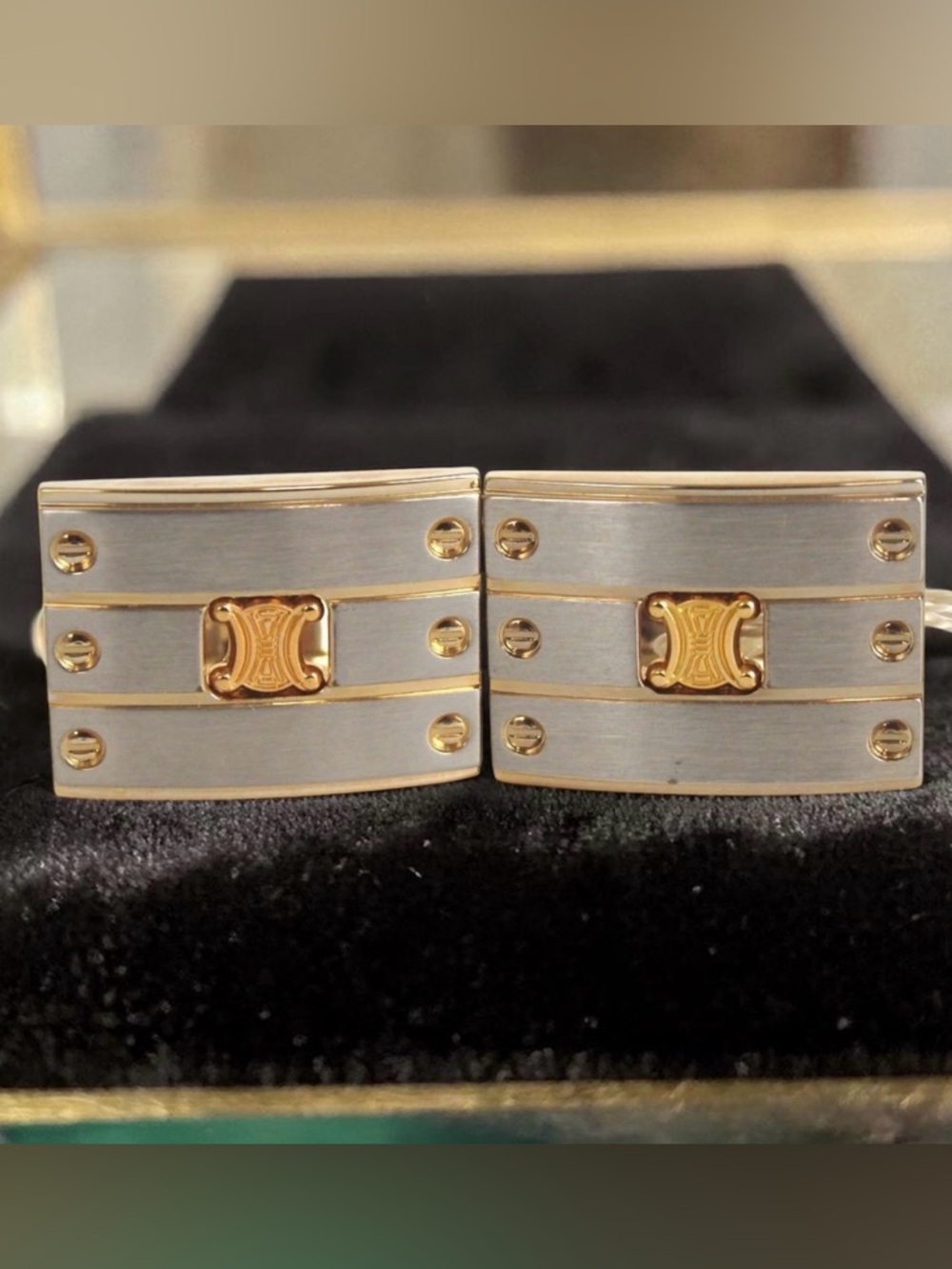 Celine Triomphe Two-Tone Cufflinks ✨🤩 - Picture 10 of 10